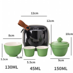 Reisi teekomplekt Keraamiline kiirtass v&auml;ljas matkamiseks kaasaskantav teekomplekt &Uuml;ks pott Kolme tassi komplekt