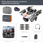 2025. aasta uus V188PRO RC Mini Drone 8K Photography HD ESC kahe kaameraga optilise voolu positsioneerimine takistuste v&auml;ltimise WIFI FPV harjadeta neljakopteri m&auml;nguasi 6K 1B valge