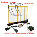 12V Autoistme soojenduskoplekt 2 istmele 4 tk 25W k&uuml;ttepadjaga ja topeltjuhtl&uuml;litiga Toyota Camry Corolla RVA4 Highlander jaoks