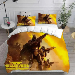 3D HELLDIVERS 2 Voodipesukomplektid Tekk Tekikott Voodikate Tekikott Padjap&uuml;&uuml;ri Komplektid Laste T&auml;iskasvanu Suurused Kodu Tekstiilile 70x133cm 2pcs