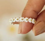 17KM 1 tk Sweet Daisy Flower s&otilde;rmused naistele avatud reguleeritav s&otilde;rmus galvaniseeritud mansett pulmakihlas&otilde;rmused kohandatud ehted