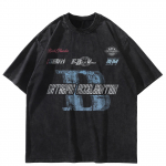 Streetwear Kirjad Graafiline Must T-s&auml;rk Puuvill Unisex Topid T-s&auml;rgid Suvine L&uuml;hikeste Varrukatega T-s&auml;rk S must