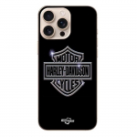 Coque de t&eacute;l&eacute;phone - Harley Davidson - Iphone 16 Pro Max - Souple - Gris et Noir - Logo