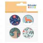 4 Stickers No&euml;l en m&eacute;tal