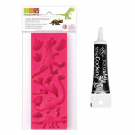 Moule p&acirc;te &agrave; sucre Dinosaures + Stylo de gla&ccedil;age noir