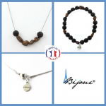 Pierres et Min&eacute;raux. Parure bijoux Bracelet Collier Perles Opale Boulder d'Australie + Lave Taille personnalisable.