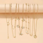 6 TK kaelakee Lihtne temperament Armas liblikas Star Moon populaarne daami kaelakee komplekt naistele ehted kuld