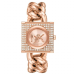 Michael Kors Roostevabast terasest k&auml;ekell MK kettlukuga kolme k&auml;ega roosakuldse tooniga 25 roosa kuldne v&auml;rv