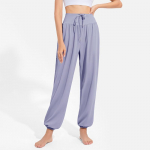 Naiste laia s&auml;&auml;rega joogap&uuml;ksid: Slim Lantern Fit, naturaalne drape, k&otilde;rge v&ouml;&ouml;koht, vabaaja tantsu- ja treeningriietus. Small