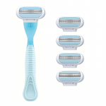 1 k&auml;epide + 4 tera Naiste ohutus habemenuga N&auml;gu/ Jalad/ Kaenlaalused/ Bikiinid Ilu karvaeemaldus Raseerimisega &uuml;hilduv Venus pardel 5PCS