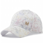 Uus Naiste Pesapallim&uuml;ts Suvine Vabaaja V&otilde;rkm&uuml;ts Mood Metallkaunistus Pesapallim&uuml;tsid Tr&uuml;kiga V&auml;ljas P&auml;ikesesirmiga M&uuml;ts Reguleeritav Adjustable valge