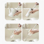 Tassipuhastushari Pika varrega pudelipuhastus silikoonist piimapudel Veiniklaasist tasside puhastusvahend majapidamisklaasi kohvikruus teekann Bru valge