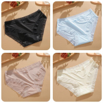 FINETOO 4tk Ice Silk Pitsp&uuml;ksid &Otilde;mblusteta Mulla aluspesu Naistele Seksikas &uuml;li&otilde;hukesed hingavad p&uuml;ksid T&uuml;drukutele Pehme l&auml;bipaistev pesu M&4pcs