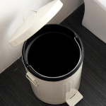 Step on Trash Can Dustbin Metal with Removable Inner Bucket Lid Wastebasket for near Desk 25.5cmx32cm