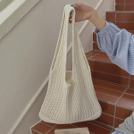 Koreaani Laisk Stiil Kootud &Otilde;lakott - Suure Mahutavusega, &Uuml;hev&auml;rviline, &Otilde;&otilde;nes Disain Villane Ostukott aprikoosi