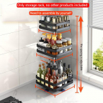 1 tk 1/2/3-korruseline &uuml;mmargune/ruudukujuline 360&deg; p&ouml;&ouml;rlev tualett-tarvete ja v&uuml;rtsiriiuli organiseerija reguleeritava vahekaugusega, sobib k&ouml;&ouml;gi- ja vannitoatarvikute jaoks. 3 layers