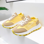 GAT Naiste platvormtennised Nahast ja riidest paneelidega Kingad K&otilde;rgust suurendavad Vabaajajalatsid Libisemisvastased Kulumiskindlad Spordijooksukingad EUR 36 kollane