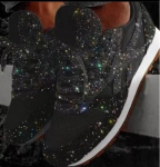 L&auml;ikivad s&auml;delevad spordijalatsid hingavad bling vabaajajalatsid naistele kevad suvi naiste punased sinised mugavad paeltega jooksujalatsid 41 must