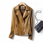 Naiste t&auml;navamood Teise kihi lambanahast jakk Kunstnahast l&uuml;hike mantel S&uuml;gis Talv Roheline Moto Biker Pealisr&otilde;ivad Vabaaja topid XL kohv