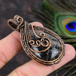 Black Rutile Handmade Copper Wire Wrap Jewelry Pendant 2.44 c8i68