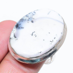 Dendrite Opal Handmade 925 Sterling Silver Jewelry Ring Size 9 k8v73