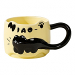 Kassidele virnastatavad kohvikruusid 380 ml mahutavusega, armsad kassiteemalised mj&auml;u-tassid, ruumis&auml;&auml;stlikud keraamilised teetassid, kingitus kassis&otilde;pradele ja kollektsion&auml;&auml;ridele kollane