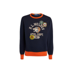 Polo Ralph Lauren Logo Tikitud Plaaster Hundipea &Uuml;mmarguse kaelusega L&otilde;tv Huppar Meeste huppar Sinine 710791603-001 S