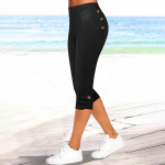 Naiste suvised pingutusn&ouml;&ouml;rid elastsed k&otilde;rge v&ouml;&ouml;kohaga Capris vabaaja &otilde;hukesed laia s&auml;&auml;rega p&uuml;ksid Capris XXXL must