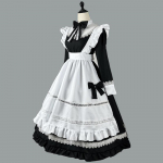 Must armas Lolita pikk seelik Neiu Kost&uuml;&uuml;mid T&uuml;drukud Naised Armas teenija Cosplay Kost&uuml;&uuml;m Animatsioonishow Jaapani riietus Kleit Riided S