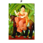 Fernando Botero Naised Tantsimas Tsirkus Seinakunst L&otilde;uendimaal P&otilde;hjamaade Plakatid ja Tr&uuml;kised Seinakujundus Elutoa Kaunistamiseks 12X16inch 30x40cm orange