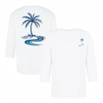 Men's casual and fashionable printed collar three-quarter sleeve top T-shirt L