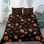 Halloweeni tekikoti komplekt Halloweeni teema Mugav voodipesukomplekt Digitaaltr&uuml;kk Ruuduline muster Armas kummitus K&otilde;rvits &Uuml;ks tekikott EU Single 90x200cm