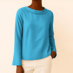 Women's Fashionable Long-sleeved Pullover And Solid-color top L