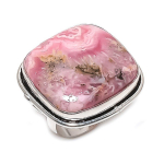 Rhodochrosite Gemstone Handmade 925 Sterling Silver Jewelry Ring Size 7.5 q1r66