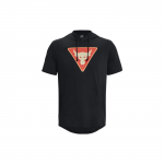 Under Armour h&auml;rjaprindiga kapuutsiga l&uuml;hikeste varrukatega T-s&auml;rk meestele &Uuml;laosad Must 1378019-001 L