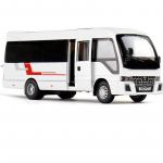 1/32 Toyota Coaster Sulamist Luxy Buss Auto Mudel Die-cast Metallist Reisibuss S&otilde;idukid Auto Mudel Simulatsioonheli ja valgusega Laste M&auml;nguasi Kingitus valge