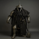 Nazguli n&otilde;iakuninga Cosplay soomusr&uuml;&uuml; kost&uuml;&uuml;mikomplekt Keskaegne Tume Isand Halloweeni kost&uuml;&uuml;m musta keepi ja naastudega kiivriga Kingitus