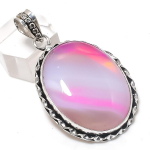 Natural Pink Lace Agate Gemstone 925 Sterling Silver Jewelry Pendant 2.05 n9b88