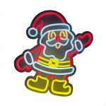 Christmas Sign Light up Wall Decor Cartoon Santa Claus Night for Living Room