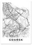 Plakat mapa miasta Gdańsk 30x40 cm