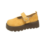 [Youshilai] 2025. aasta suvel on uued mangopea Mary Jane kingad muffinikujulised ja kerged loaferid. Seemisnahk 35 kollane