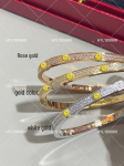 Cartier 18K roosakuldne teemantk&auml;ev&otilde;ru, klassikaline paaristiil Size 18 [fits wrist up to 17]