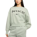Nike Sportswear Phoenix Fleece Ameerika Vintage &Uuml;mmarguse kaelusega Mugav Spordipusa Pikkade varrukatega Naiste pusa Smaragdroheline-Horisont FV7675-370 XS