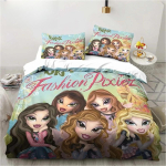 Multikas B-Bratz 3D Prindiga Kawaii T&uuml;drukute Voodipesukomplekt &Uuml;he-, Kahe-, T&auml;is-, Queen-, King-Suuruses Voodikomplekt T&auml;iskasvanud Lapsed T&uuml;drukud Magamistoa Voodipesu Kingitus EU single(135x200cm)