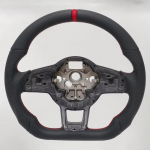 S&uuml;sinikkiust Nahast Sportrool Volkswagen Tiguan Golf 7 7.5 GTI GTE 2013-2019 jaoks Isikup&auml;rastatud Autotarvikud Leather （No airbag ） must