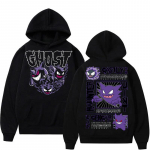 Multikas Pok&eacute;mon Gengar Tr&uuml;kitud Puuvillane Huppar Meestele/Naistele S&uuml;gis ja Talv Uus Y2K Harajuku Suur Suurus Vabaaja Kampsun Topp S
