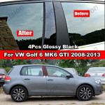 4 tk l&auml;ikiv klaverimust autoakna ukse sammaste keskmine BC-sammaste katteviimistlus Volkswageni VW Golf 6 MK6 2008-2013 jaoks