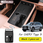 LINNUNU For Chery Chirey Tiggo 9 2025 Car Accessories Interior Gear Shift Control Panel Decoration Cover Silicone pad sticker Black-1piece