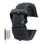 Nailon tekstuuriga nahast kellarihm Panerai jaoks PAM01661|441 Marina kellarihm must sinine 22mm 24mm 26mm rihmatarvikud k&auml;ev&otilde;rud black blue blue 26mm black
