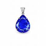 Safiirsinine 104,95 ct SERTIFITSEERITUD Pirnikujuline 925 Sterlingh&otilde;be V&auml;&auml;riskividega Ripats MY-PD-119-NS 35.6 mm Approx.